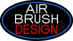 White Air Brush Design With Blue Border LED Neon Sign