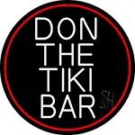 White Don The Tiki Bar Oval With Red Border LED Neon Sign