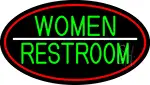 Women Restroom Oval With Red Border LED Neon Sign