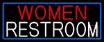 Women Restroom With Blue Border LED Neon Sign
