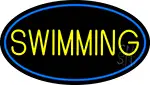 Yellow Swimming With Blue Border LED Neon Sign