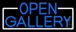 Blue Open Gallery With White Border LED Neon Sign