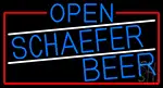 Blue Open Schaefer Beer With Red Border LED Neon Sign