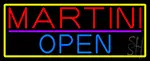 Martini Open With Yellow Border LED Neon Sign