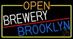 Open Brewery Brooklyn With Yellow Border LED Neon Sign