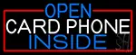Open Card Phone Inside With Red Border LED Neon Sign