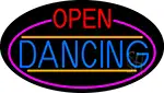 Open Dancing Oval With Pink Border LED Neon Sign