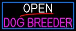 Open Dog Breeder With Blue Border LED Neon Sign