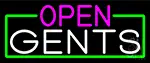 Open Gents With Green Border LED Neon Sign