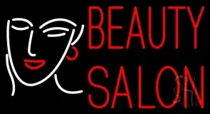 Red Beauty Salon With Girl LED Neon Sign