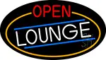 Open Lounge Oval With Orange Border LED Neon Sign