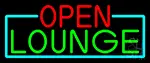 Open Lounge With Turquoise Border LED Neon Sign