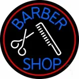 Round Barber Shop Logo LED Neon Sign