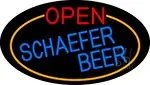 Open Schaefer Beer Oval With Orange Border LED Neon Sign