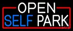 Open Self Park With Red Border LED Neon Sign