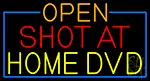 Open Shot At Home Dvd With Blue Border LED Neon Sign