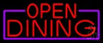 Red Open Dining With Purple Border LED Neon Sign
