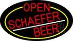 Red Open Schaefer Beer Oval With Yellow Border LED Neon Sign