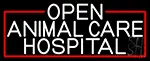 White Animal Care Hospital With Red Border LED Neon Sign