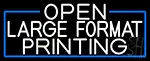 White Open Large Format Printing With Blue Border LED Neon Sign