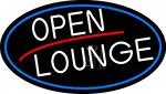 White Open Lounge Oval With Blue Border LED Neon Sign