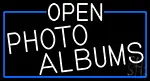 White Open Photo Albums With Blue Border LED Neon Sign