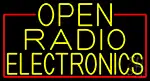 Yellow Open Radio Electronics With Red Border LED Neon Sign