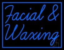Blue Facial And Waxing Blue Border LED Neon Sign