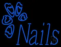 Blue Nails Logo LED Neon Sign