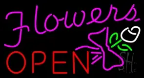 Flowers Open Logo LED Neon Sign