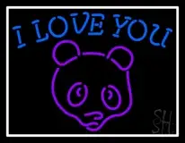 I Love You Bear Logo LED Neon Sign