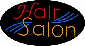 Oval Hair Salon LED Neon Sign