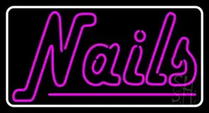 Pink Double Stroke Nails LED Neon Sign