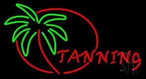 Red Tanning With Palm Tree LED Neon Sign