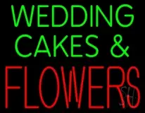 Green Wedding Cakes And Red Flowers LED Neon Sign