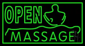 Green Open Massage LED Neon Sign