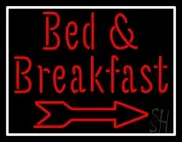 Bed And Breakfast With Arrow LED Neon Sign