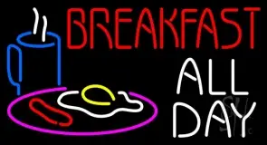 Breakfast All Day Logo LED Neon Sign