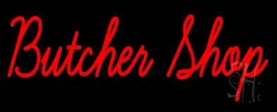 Red Butcher Shop LED Neon Sign