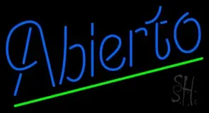 Blue Abierto LED Neon Sign