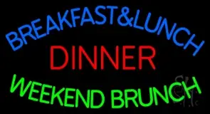 Breakfast And Lunch Dinner Weekend Brunch LED Neon Sign