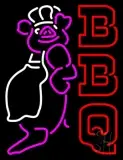 Double Stroke BBQ Pig Logo LED Neon Sign