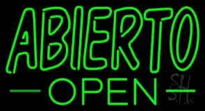 Green Abierto Open LED Neon Sign