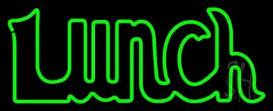 Green Double Stroke Lunch LED Neon Sign