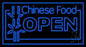Blue Chinese Food Open LED Neon Sign