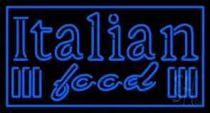Blue Double Stroke Italian Food LED Neon Sign