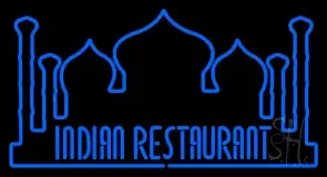 Indian Restaurant With Taj Mahal Logo LED Neon Sign