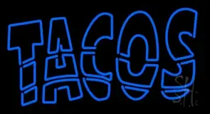 Double Stroke Blue Tacos LED Neon Sign