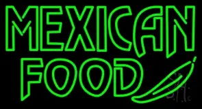 Green Mexican Food LED Neon Sign