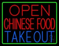 Open Chinese Food Take Out LED Neon Sign